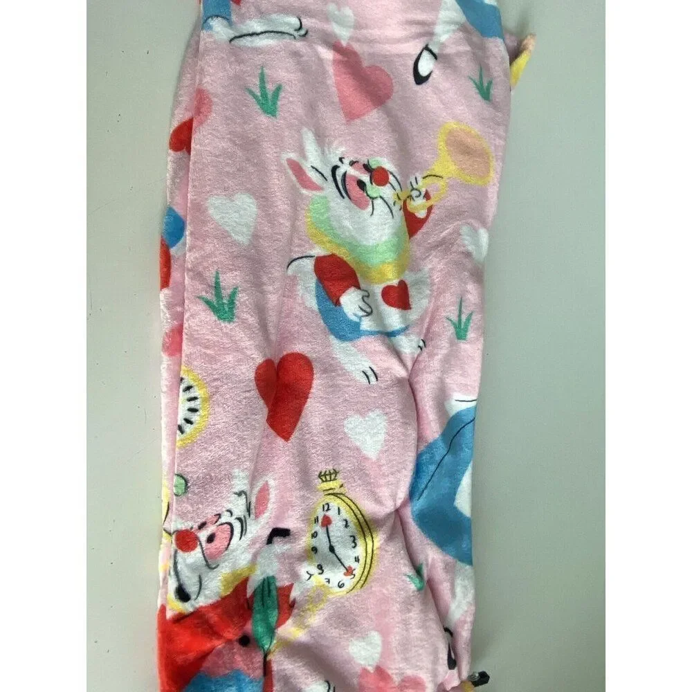 Disney Alice In Wonderland Throw Blanket Valentines Day 50 X 70”‎ White Rabbit